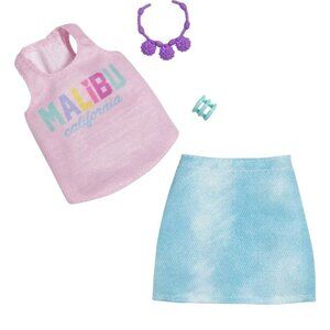 Barbie Fashion, Doll Clothing Malibu Tank, Skirt and Accessories